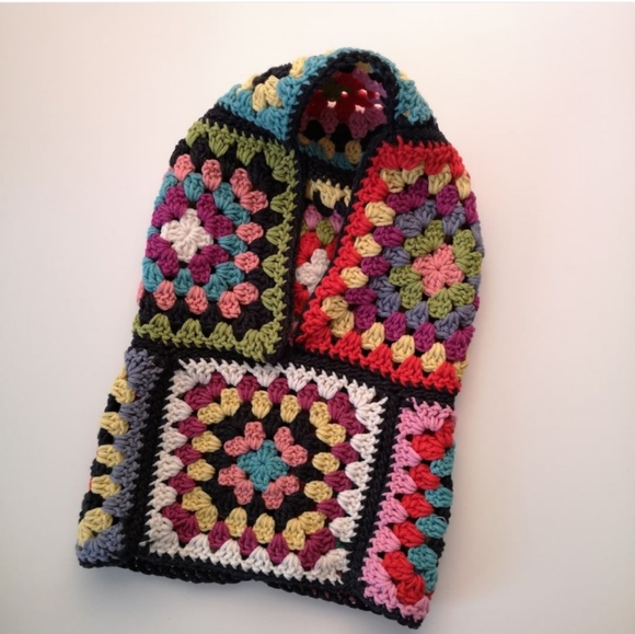 Balaclava Granny Square vintage hat handmade crochet - Picture 10 of 13